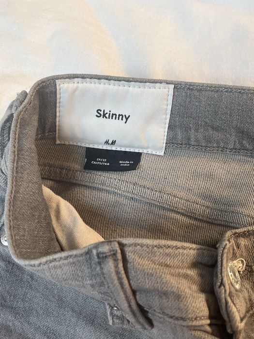 Jeansy Skinny męskie szare