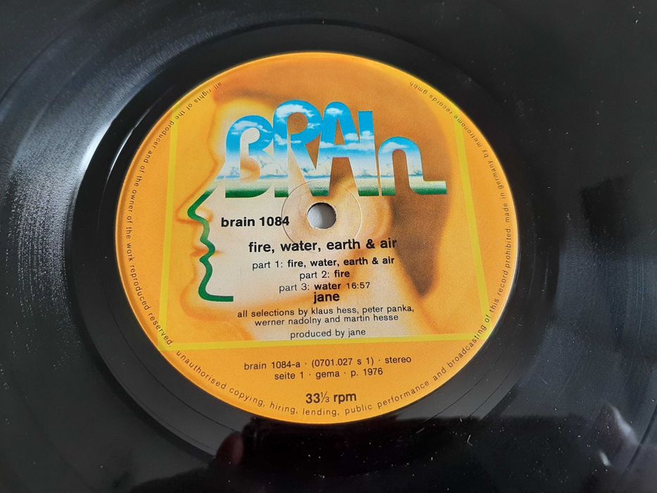 Jane - Fire, Water, Earth & Air - Germany - Vinil LP