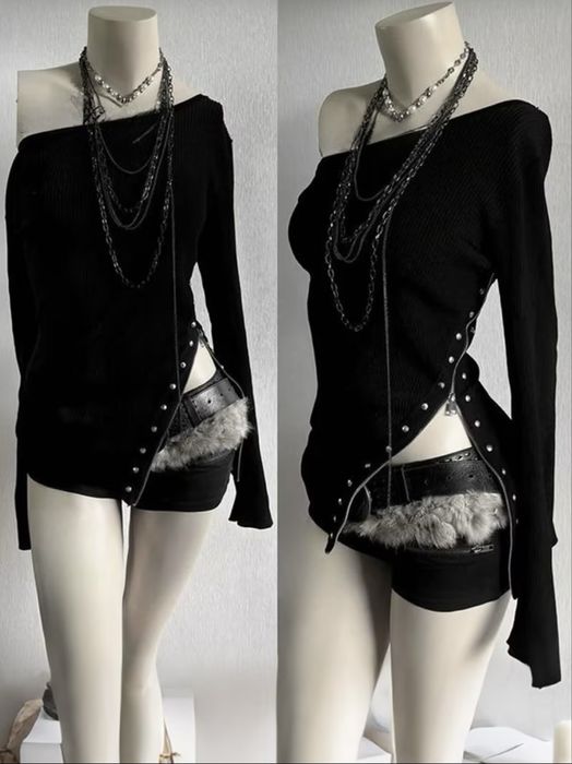 топ кофта opium y2k Gothic