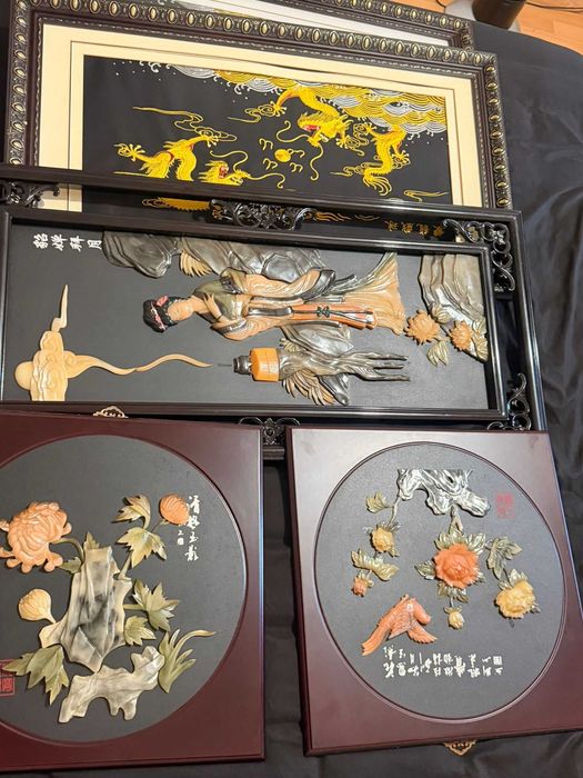 Quadro Decorativo Oriental – Dragões Chineses – 20€