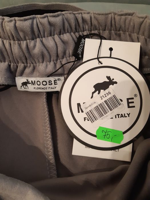 Włoska, szara welurowa  spodnica