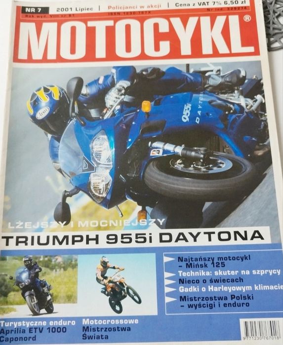 Czasopismo kolekcjonerskie motoryzacyjne Motocykl 2001