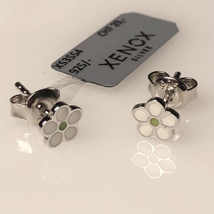 Дитячі срібні  сережки Xenon, Австрія , Kitty,  Teddy, ромашка