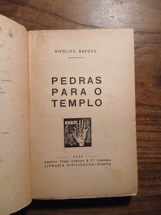 Hipólito Raposo, Pedras para o Tempo (C. Assinatura do Autor)