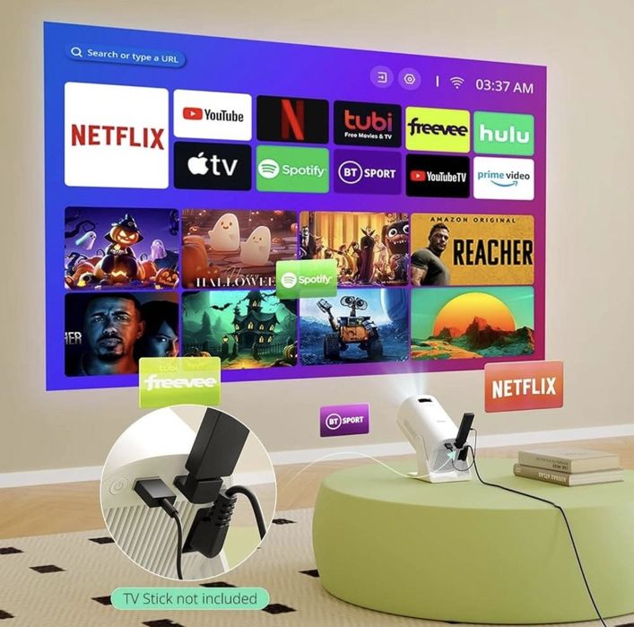 Портативний відеопроєктор Yoton Y4 | Домашній кінотеатр, LED, USB/HDMI