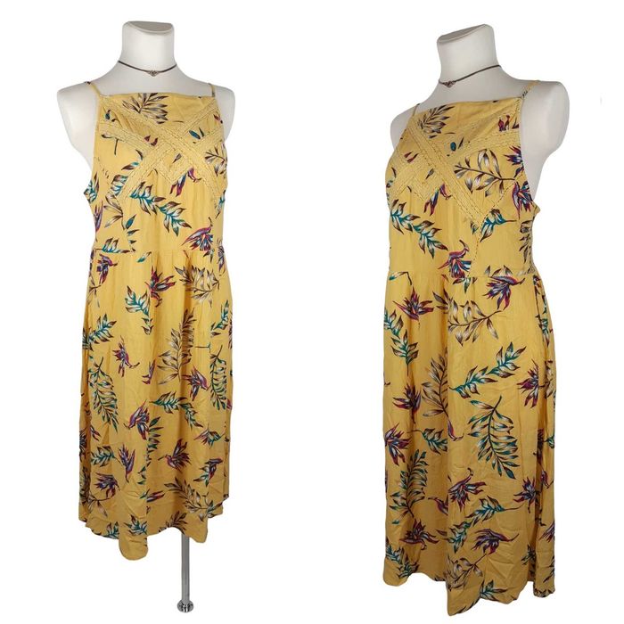 Nowa żółta sukienka w kolorowe liście 48,4XL BonPrix plus size