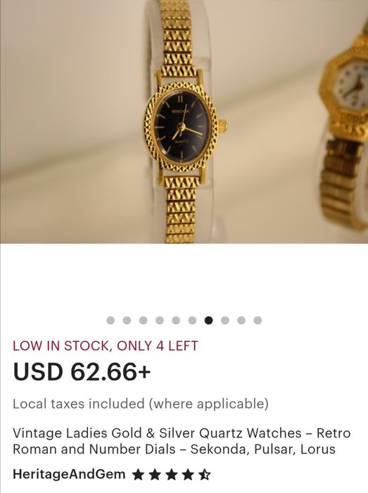 Seconda вінтажний жіночий кварцевий годинник позолота 24к Японія оригі