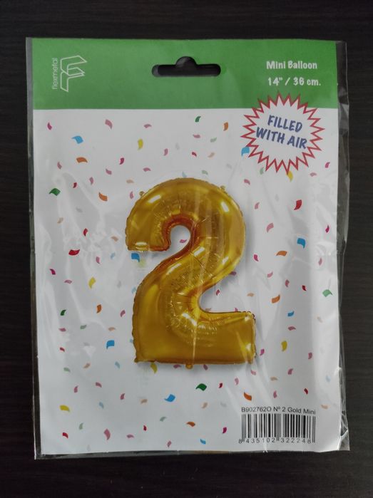 Фольгированный шар цыфра 2