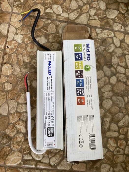 блок живлення для LED McLED 100W, 12V DC, IP67