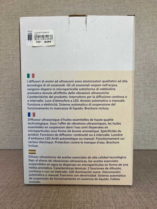 Difusor de Aromas Ultrasónico "Flower of Life" | LED