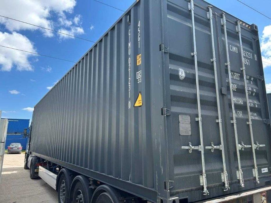 Kontener morski, magazynowy 40'HC, nowy, One Way, grafitowy, RAL7016.