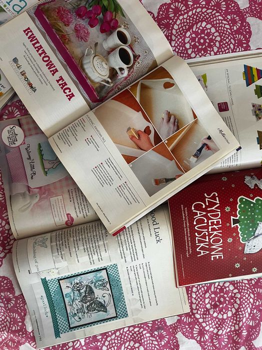 Zestaw czasopism gazet craft scrapbooking collage rękodzieło 7 szt szycie