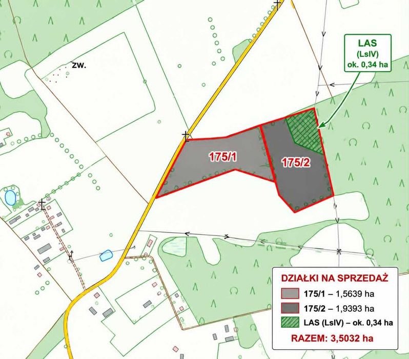 3,5 ha ziemi – asfaltowy dojazd – Miszkiniki Wielkie, Szudziałowo