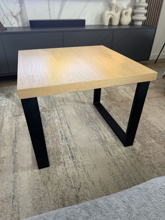 Zestaw stół loftowy / industrialny 150 × 90 cm – stalowe nogi, stolik kawowy
