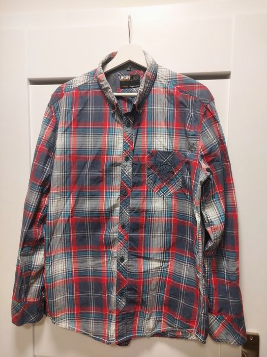 Męska koszula marki Angelo Litrico w kratę rozmiar XL stylowa casual