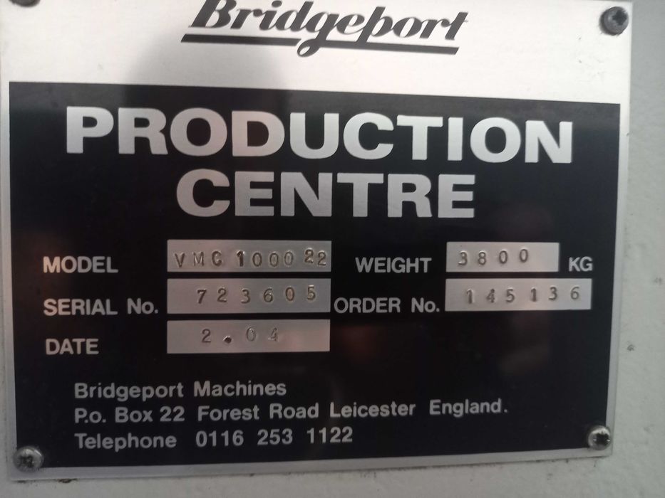 Fresadora CNC - BRIDGEPORT VMC 1000 (cursos 1000 x 600)