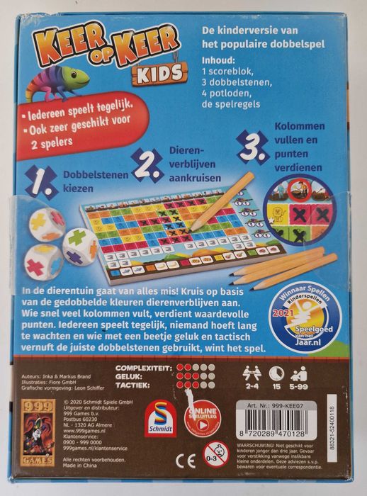 Gra Keer op Keer Kids Roll & Write Kościana planszowa dla dzieci 999 Games