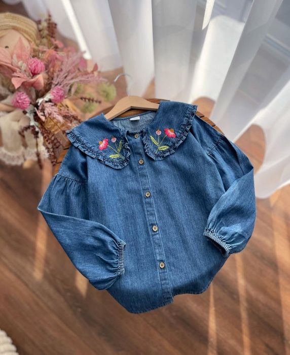 Джинсова сорочка Next з вишивкою на 6 років