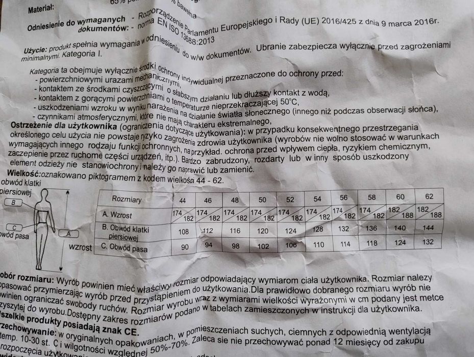 Bluza - spodnie ogrodniczki Urgent URG-Y odblaskowe roz. 52