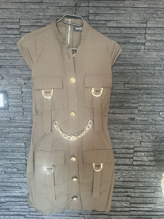 Balmain sukienka rozmiar M khaki