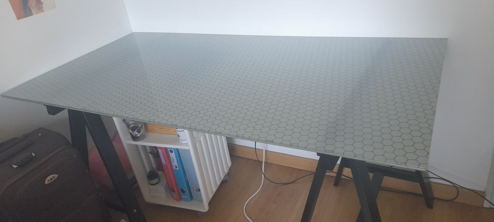 Mesa de vidro duplo