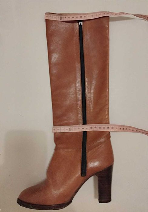 Kozaki wysokie, skóra naturalna, leather