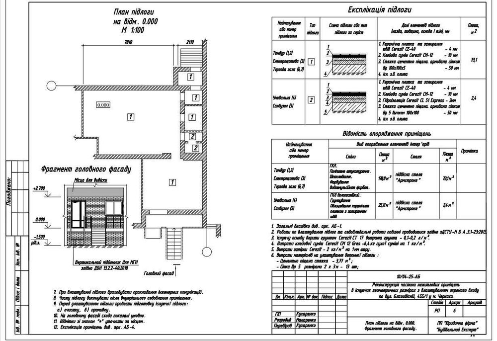 Приміщення в спальнику біля продуктового магазину
