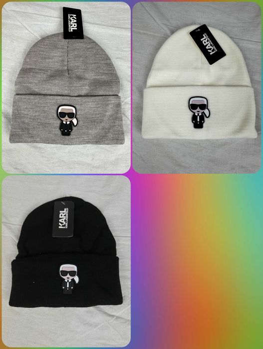 Czapka czapki zimowe męskie  damskie karl lagerfeld premium