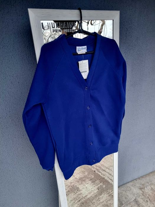 Новый кардиган цвета индиго на флисе
