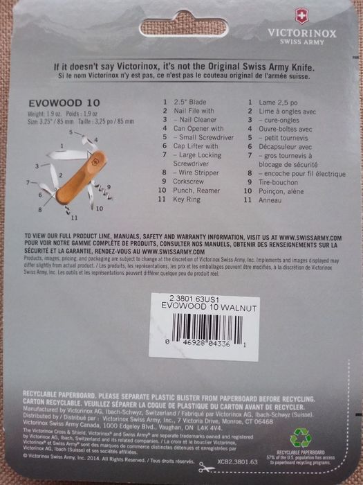 VICTIORINOX EvoWood 10,бластер,новий