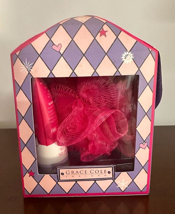 Gel de Banho + Espuma de Banho + Esponja Rosa