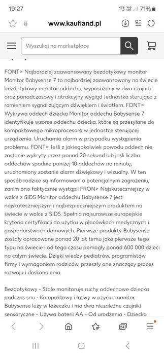 Monitor oddechu Babysense