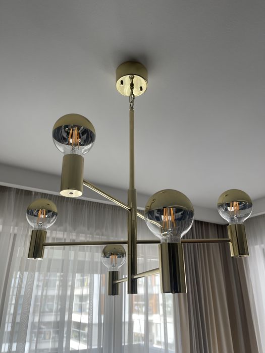 Lampa wisząca zlota komplet z zarówkami