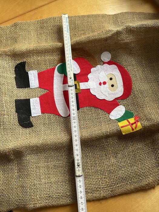 Sacos Pai Natal grandes (77x47 cm) em serapilheira (novos)