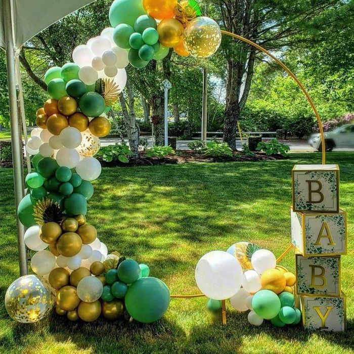 Stelaż metalowy do dekoracji, łuk ślubny 2,2m na balony, kwiaty, złoty