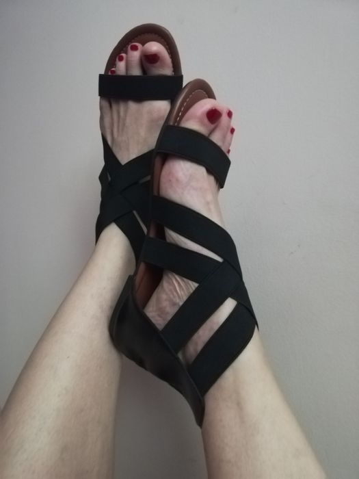 czarne sandały Na wysokie podbicie Na szerokie stopy Rozmiar 43 XXL