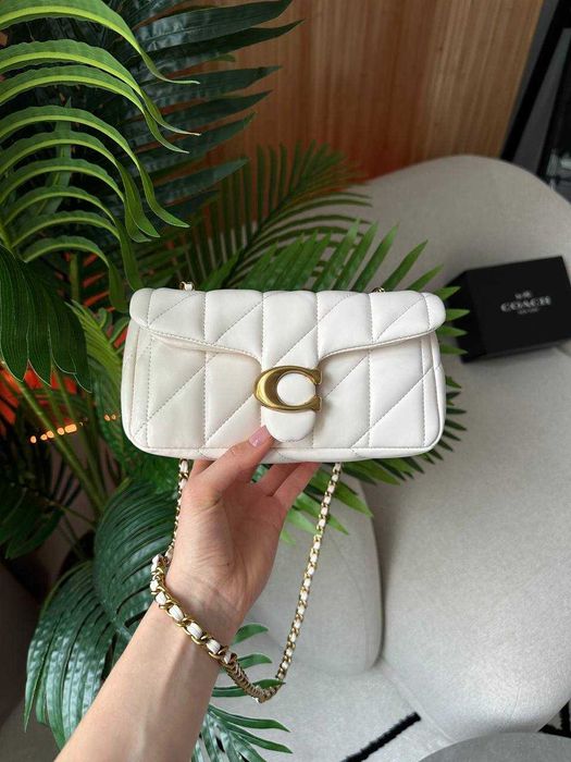 Coach Tabby Shoulder Bag 20 With Quilting Cream Gold