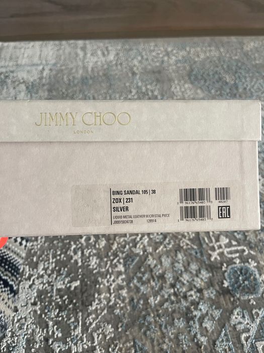 Jimmy Choo szpilki srebrne z kryształami rozm.38
