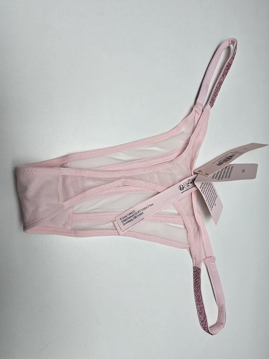 Rozowe stringi Victoria's Secret S błyszczace paski  nowe