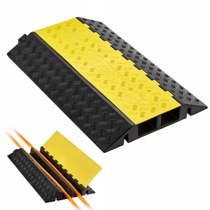 VEVOR osłona kabla 950 mm 2-KANAŁOWA gumowa osłona mocna 9979 kg