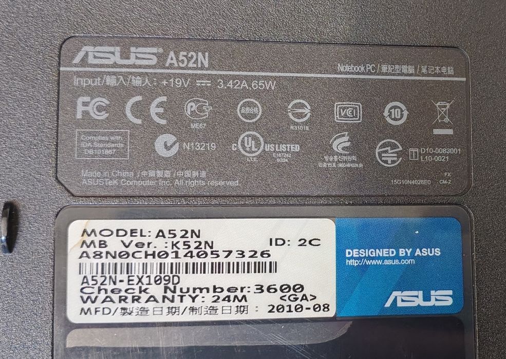 Ноутбук Asus A52N