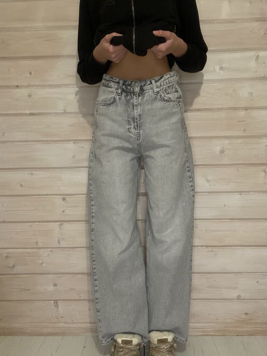 Джинси прямі сірі жіночі тренд