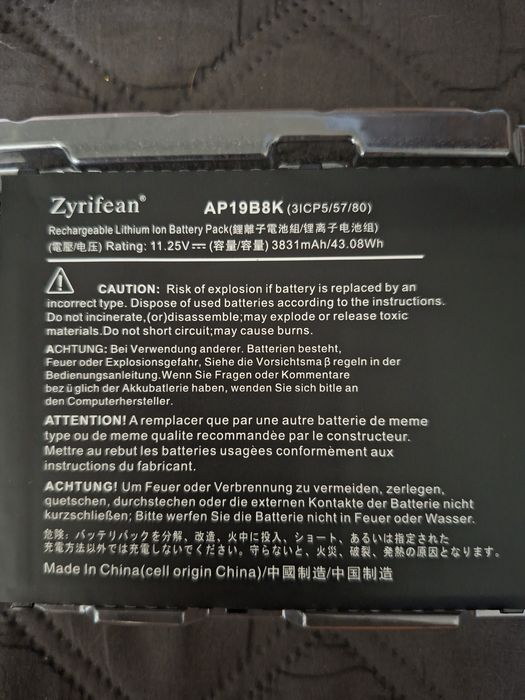 Nowa bateria do laptopa AP19B8K