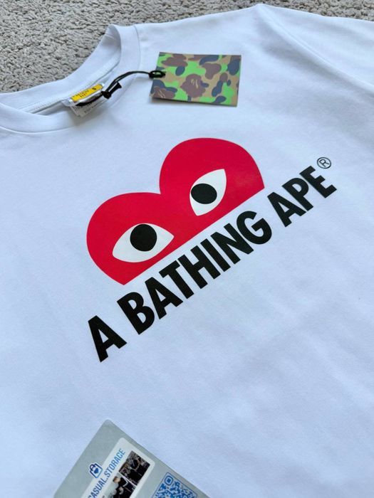 Футболка Bape & Play Comme des Garcons