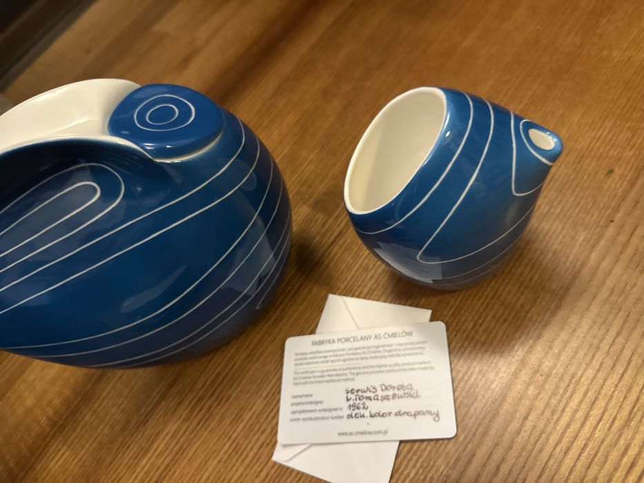 Serwis kawowy Dorota Ćmielów wersja dekoracji drapana