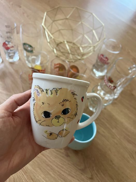 Paka kubków i szklanek oddam plus miska na owoce