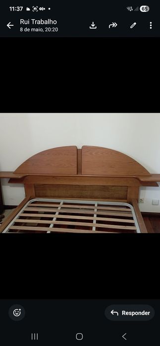 Cama de casal, madeira em pinho com gavetas