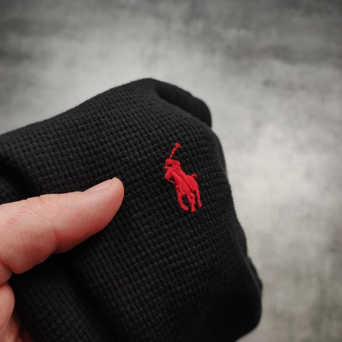 MĘSKA Bluza PREMIUM Sweter Haft Pętelka Czarna Bawełna Ralph Lauren