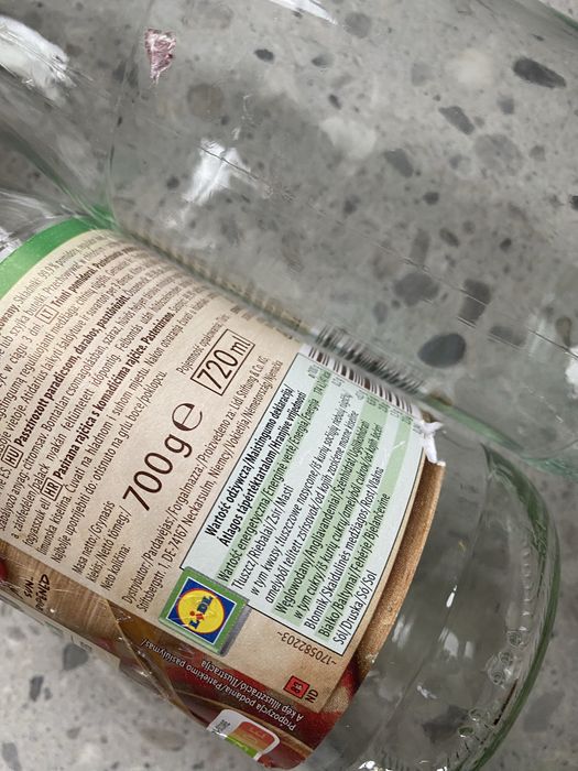 Szklana butelka sok przecier passata 720 ml