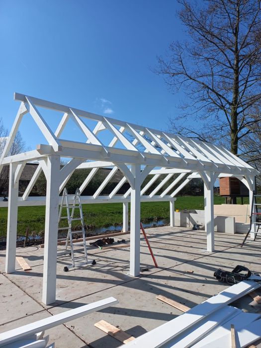 Wiaty ogrodowe Altany Tarasy Zadaszenia Ściany szkieletowe  Drewutnie